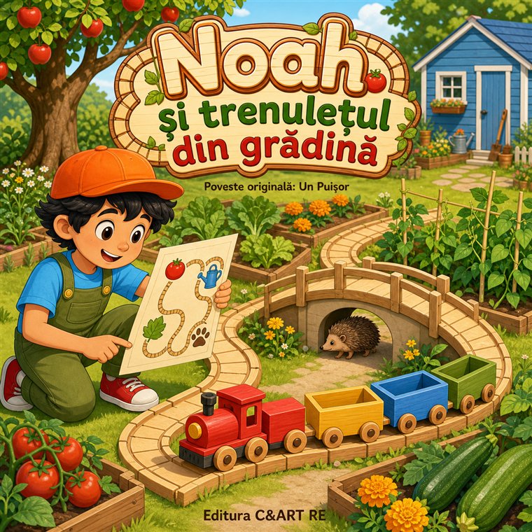 Coperta poveștii Noah și trenulețul din grădină
